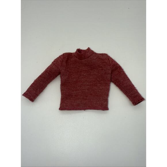 Vintage Barbie Ken Doll Clothes Fashion 1960 1970 Red Pullover Sweater - Picture 1 of 4